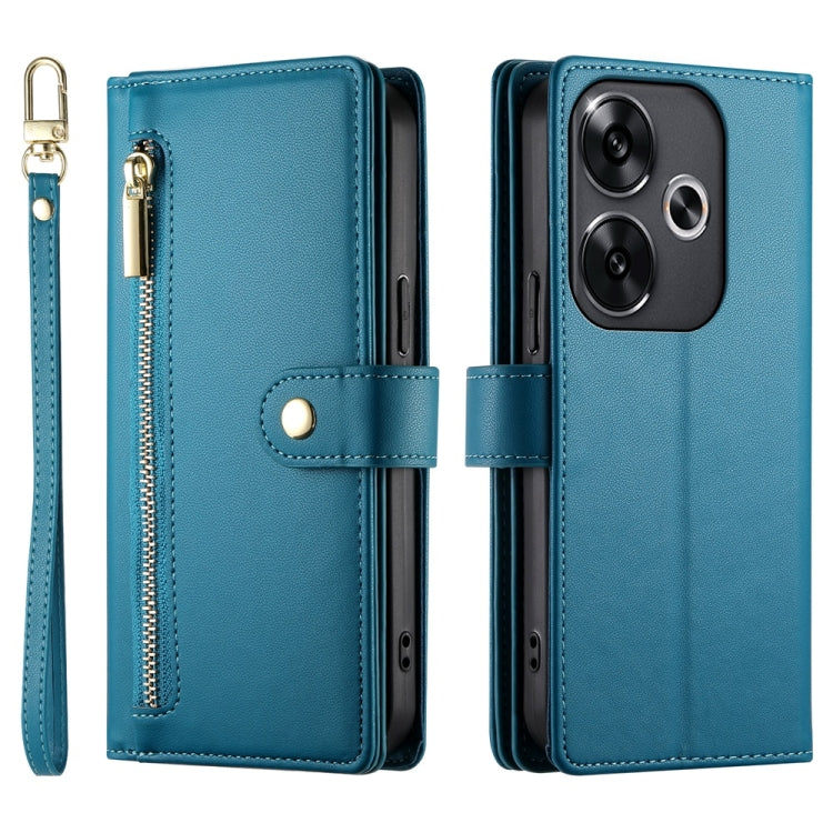 For Redmi Turbo 3 Nine Card-slot Zipper Wallet Bag Leather Phone Case
