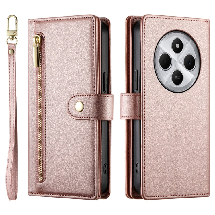 For Redmi 14C 4G Nine Card-slot Zipper Wallet Bag Leather Phone Case