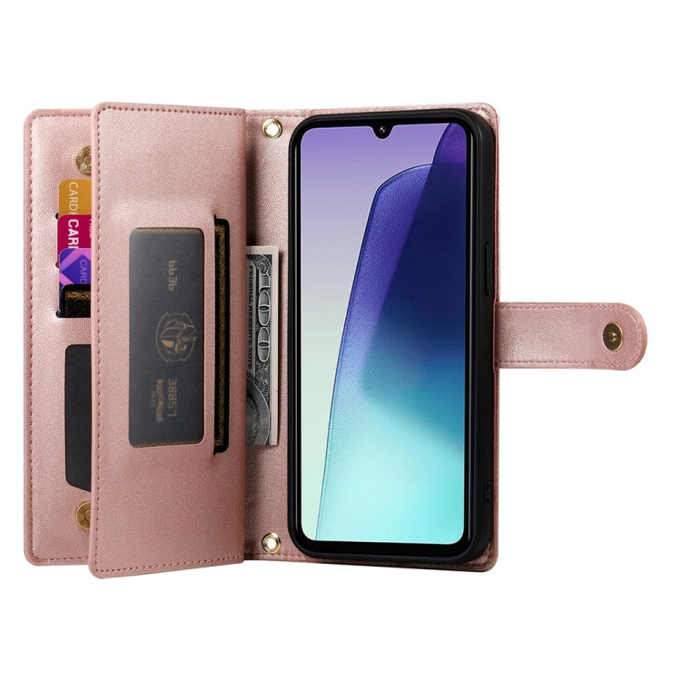 For Redmi 14C 4G Nine Card-slot Zipper Wallet Bag Leather Phone Case