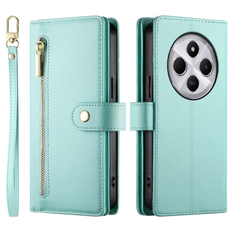 For Redmi 14C 4G Nine Card-slot Zipper Wallet Bag Leather Phone Case
