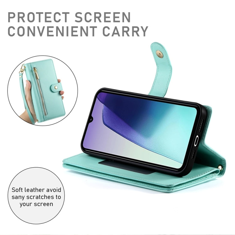 For Redmi 14C 4G Nine Card-slot Zipper Wallet Bag Leather Phone Case