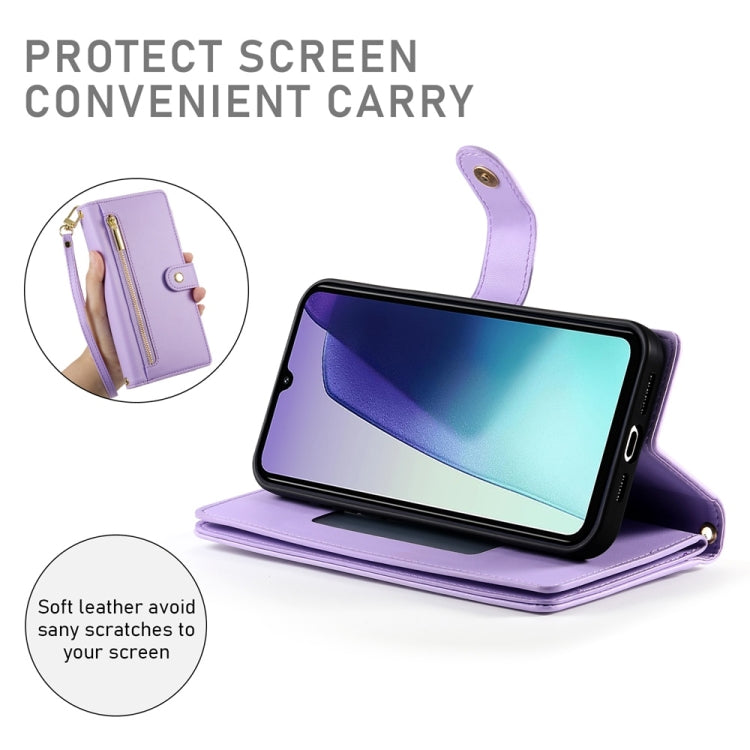 For Redmi 14C 4G Nine Card-slot Zipper Wallet Bag Leather Phone Case