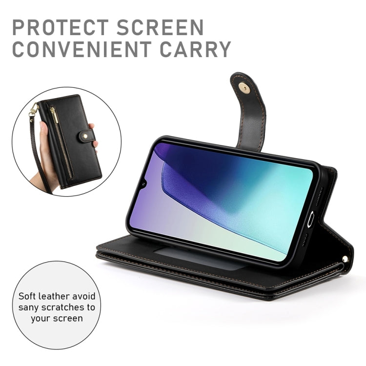 For Redmi 14C 4G Nine Card-slot Zipper Wallet Bag Leather Phone Case