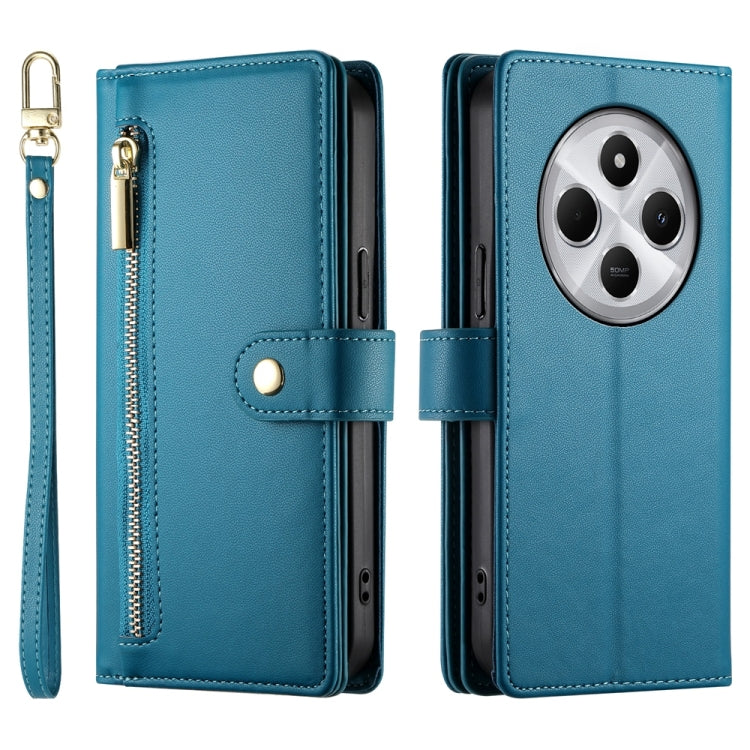 For Redmi 14C 4G Nine Card-slot Zipper Wallet Bag Leather Phone Case