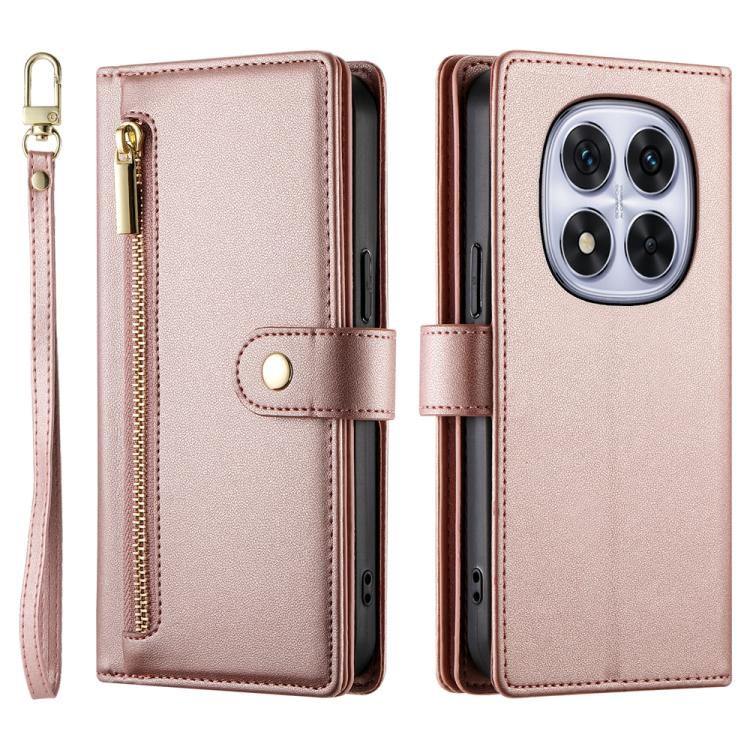 For Redmi Note 14 Pro 4G Nine Card-slot Zipper Wallet Bag Leather Phone Case