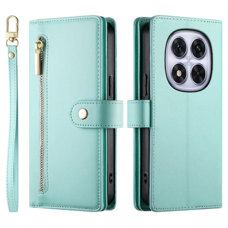 For Redmi Note 14 Pro 4G Nine Card-slot Zipper Wallet Bag Leather Phone Case