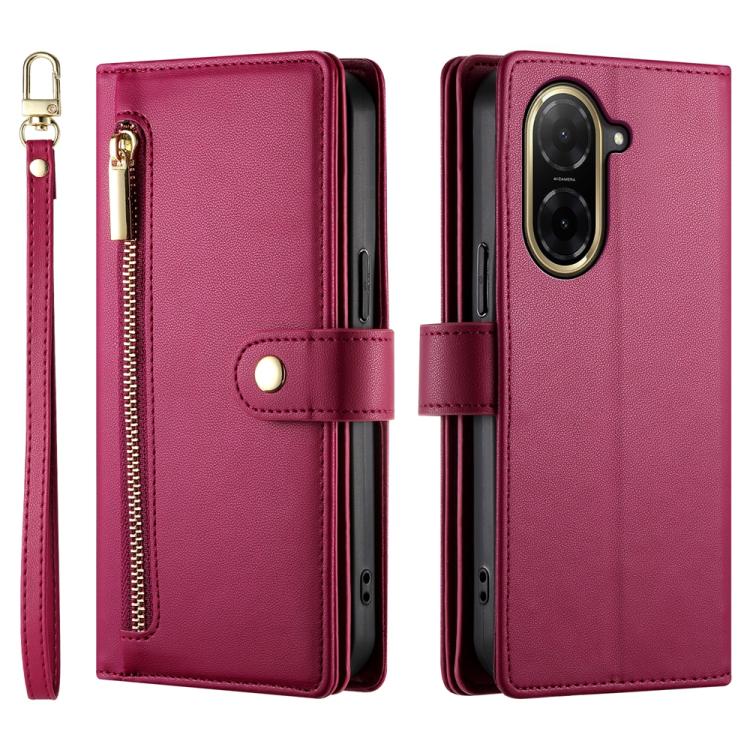 For Redmi A5 4G 171.7mm / Xiaomi Poco C71 Nine Card-slot Zipper Wallet Bag Leather Phone Case
