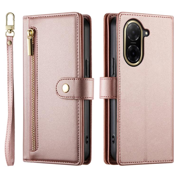 For Redmi A5 4G 171.7mm / Xiaomi Poco C71 Nine Card-slot Zipper Wallet Bag Leather Phone Case
