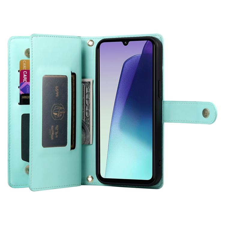 For Redmi A5 4G 171.7mm / Xiaomi Poco C71 Nine Card-slot Zipper Wallet Bag Leather Phone Case