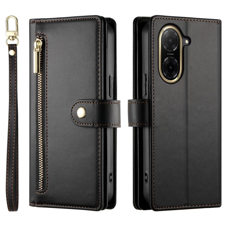 For Redmi A5 4G 171.7mm / Xiaomi Poco C71 Nine Card-slot Zipper Wallet Bag Leather Phone Case