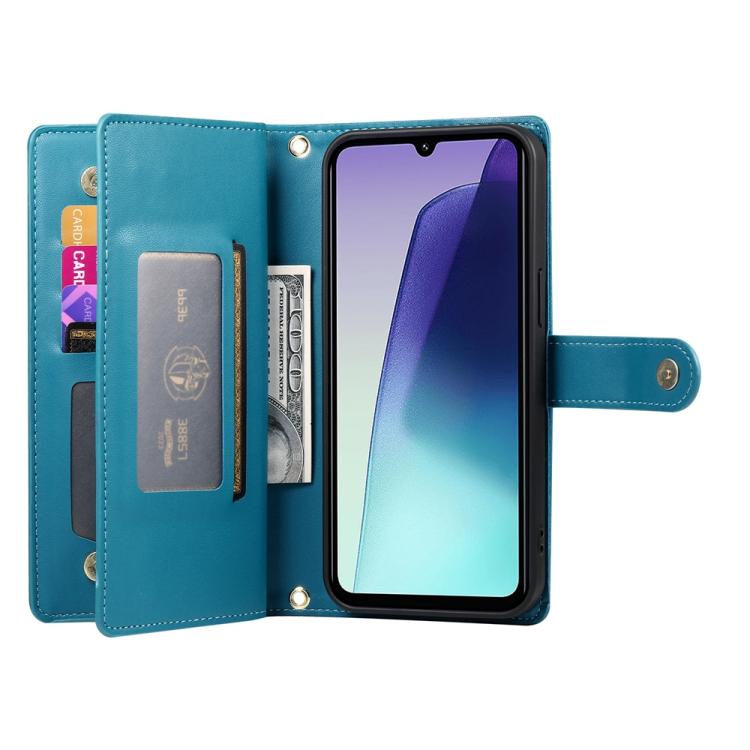 For Redmi A5 4G 171.7mm / Xiaomi Poco C71 Nine Card-slot Zipper Wallet Bag Leather Phone Case