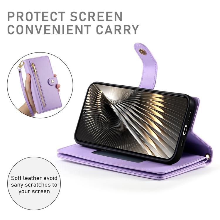 For Redmi Turbo 4 Pro / Xiaomi Poco F7 Nine Card-slot Zipper Wallet Bag Leather Phone Case