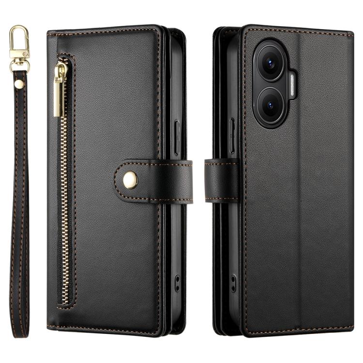 For Redmi Turbo 4 Pro / Xiaomi Poco F7 Nine Card-slot Zipper Wallet Bag Leather Phone Case