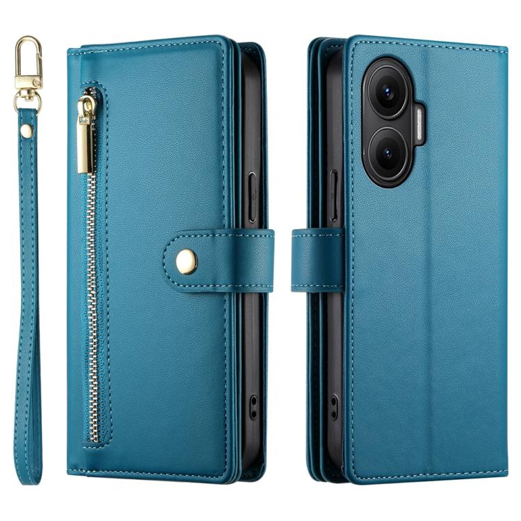 For Redmi Turbo 4 Pro / Xiaomi Poco F7 Nine Card-slot Zipper Wallet Bag Leather Phone Case