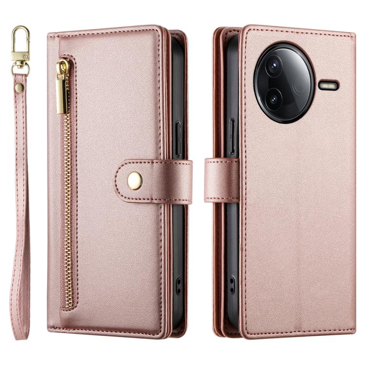 For Redmi K80 / K80 Pro Nine Card-slot Zipper Wallet Bag Leather Phone Case