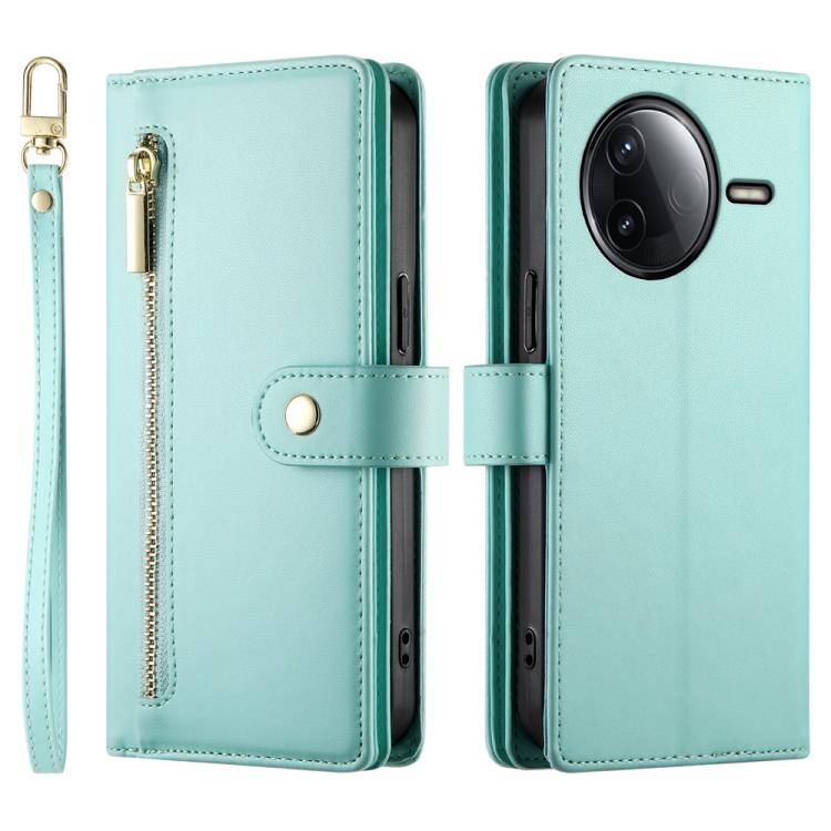 For Redmi K80 / K80 Pro Nine Card-slot Zipper Wallet Bag Leather Phone Case