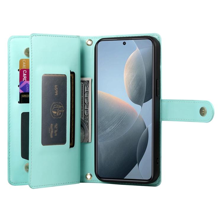 For Redmi K80 / K80 Pro Nine Card-slot Zipper Wallet Bag Leather Phone Case