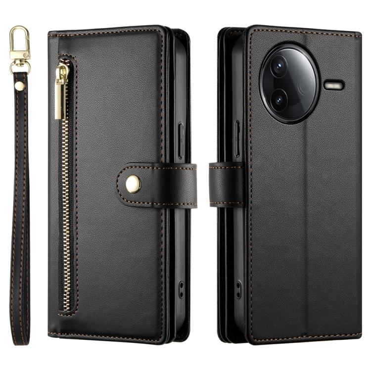 For Redmi K80 / K80 Pro Nine Card-slot Zipper Wallet Bag Leather Phone Case