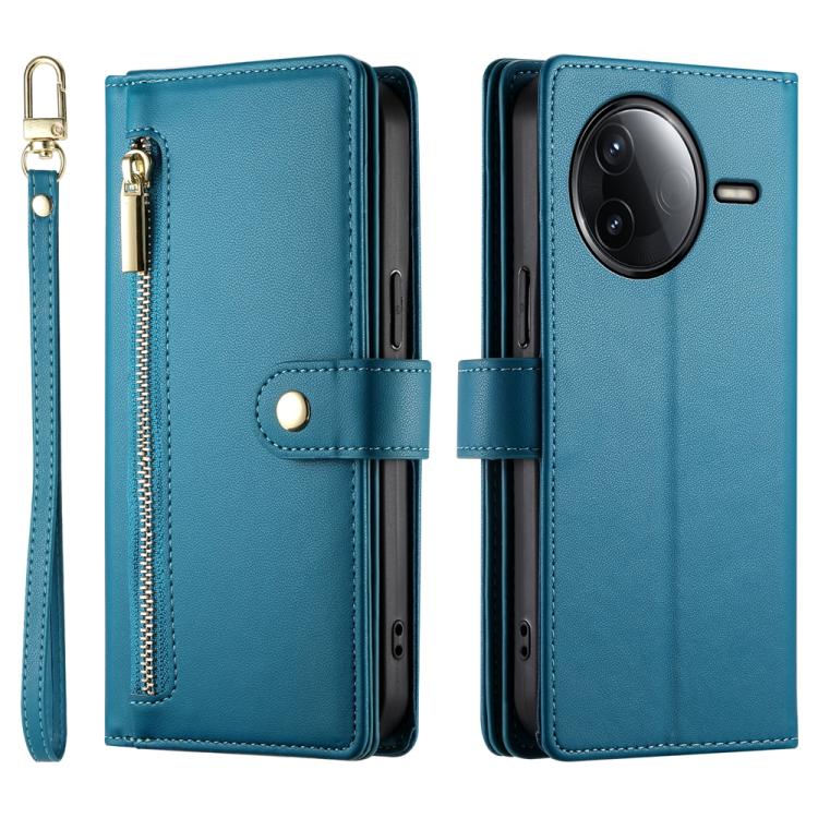 For Redmi K80 / K80 Pro Nine Card-slot Zipper Wallet Bag Leather Phone Case