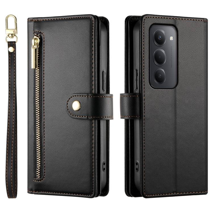 For Redmi 15 5G Global / 15 4G SEA 169.5mm Nine Card-slot Zipper Wallet Bag Leather Phone Case