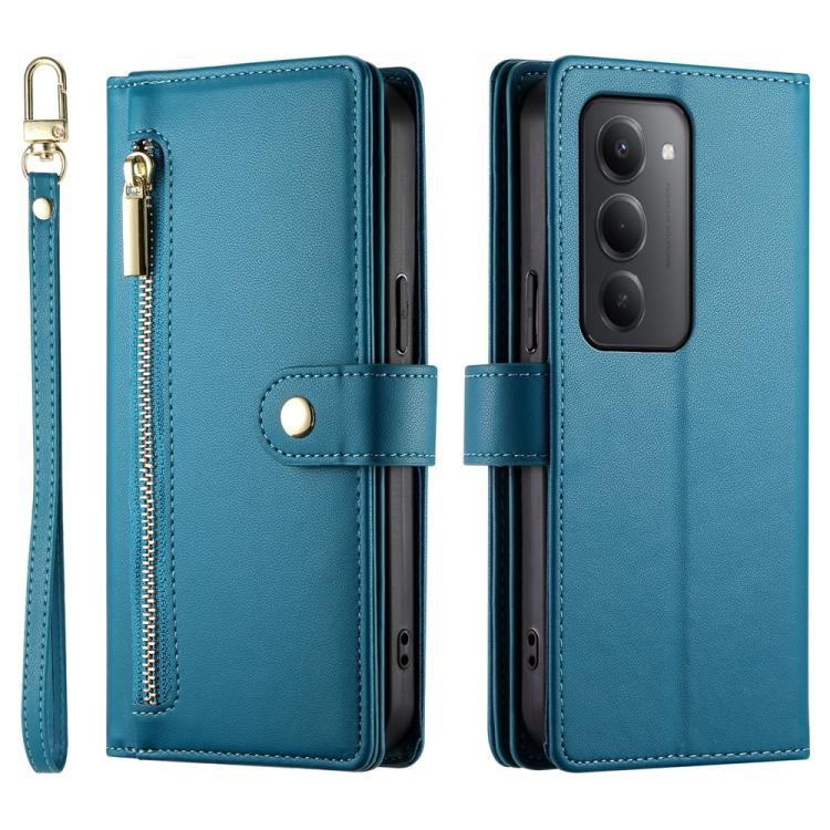 For Redmi 15 5G Global / 15 4G SEA 169.5mm Nine Card-slot Zipper Wallet Bag Leather Phone Case