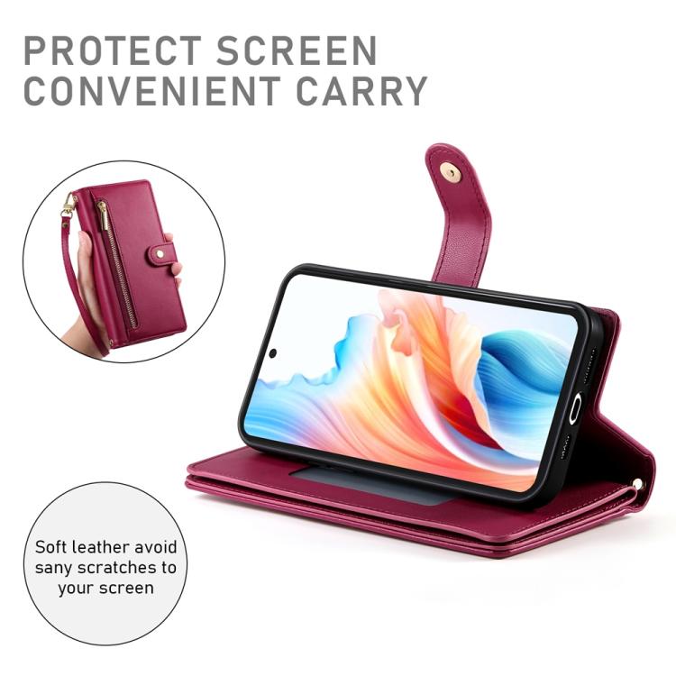 For Redmi 15C EU 173mm / Poco C85 5G Nine Card-slot Zipper Wallet Bag Leather Phone Case