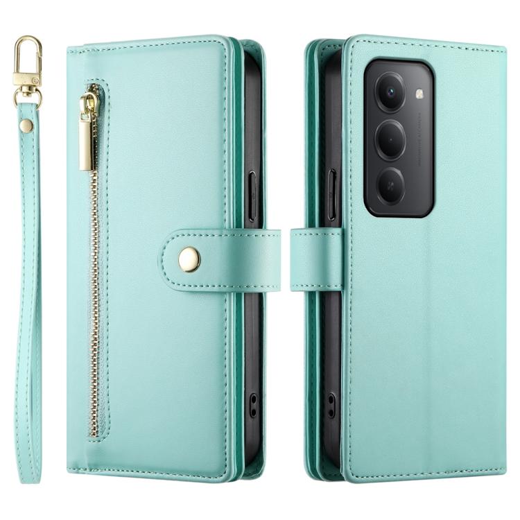 For Redmi 15 5G / 4G EU 171mm Nine Card-slot Zipper Wallet Bag Leather Phone Case