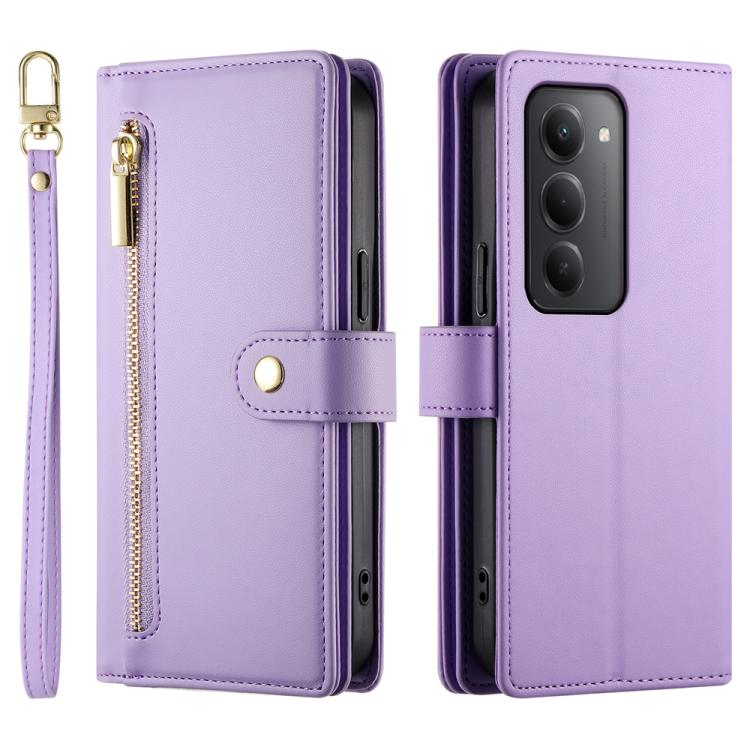 For Redmi 15 5G / 4G EU 171mm Nine Card-slot Zipper Wallet Bag Leather Phone Case
