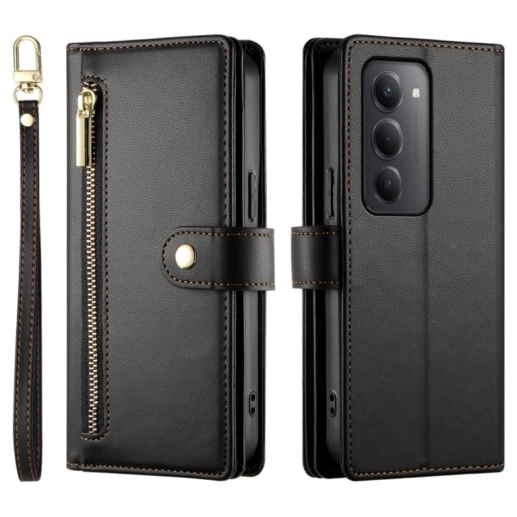 For Redmi 15 5G / 4G EU 171mm Nine Card-slot Zipper Wallet Bag Leather Phone Case