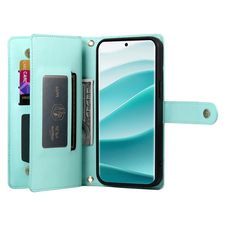 For Redmi Note 15 4G / 5G 164mm / Poco M8 5G Nine Card-slot Zipper Wallet Bag Leather Phone Case
