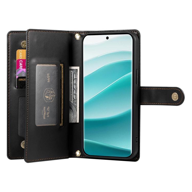 For Redmi Note 15 4G / 5G 164mm / Poco M8 5G Nine Card-slot Zipper Wallet Bag Leather Phone Case