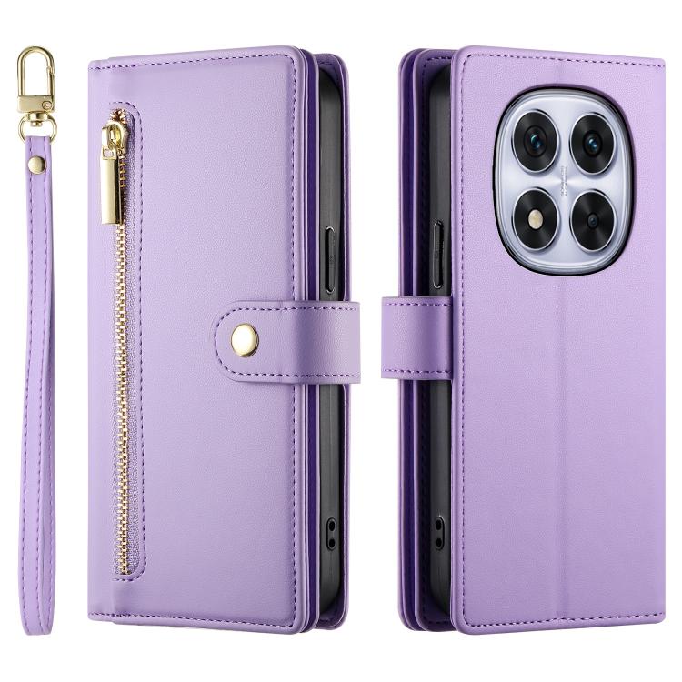 For Redmi Note 15 Pro+ 163.3mm / Poco M8 Pro Nine Card-slot Zipper Wallet Bag Leather Phone Case