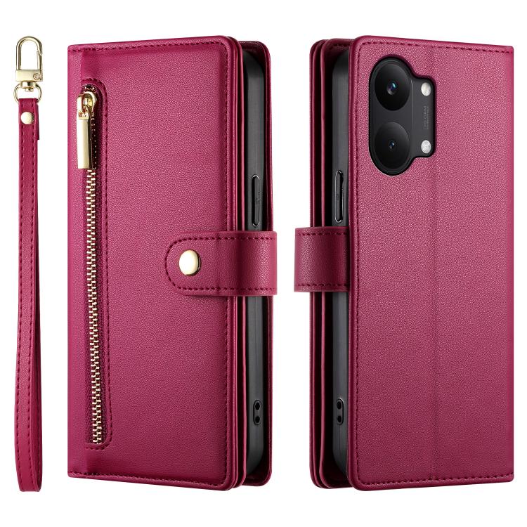 For Redmi Turbo 5 Max 5G / Poco X8 Pro Max 5G Nine Card-slot Zipper Wallet Bag Leather Phone Case