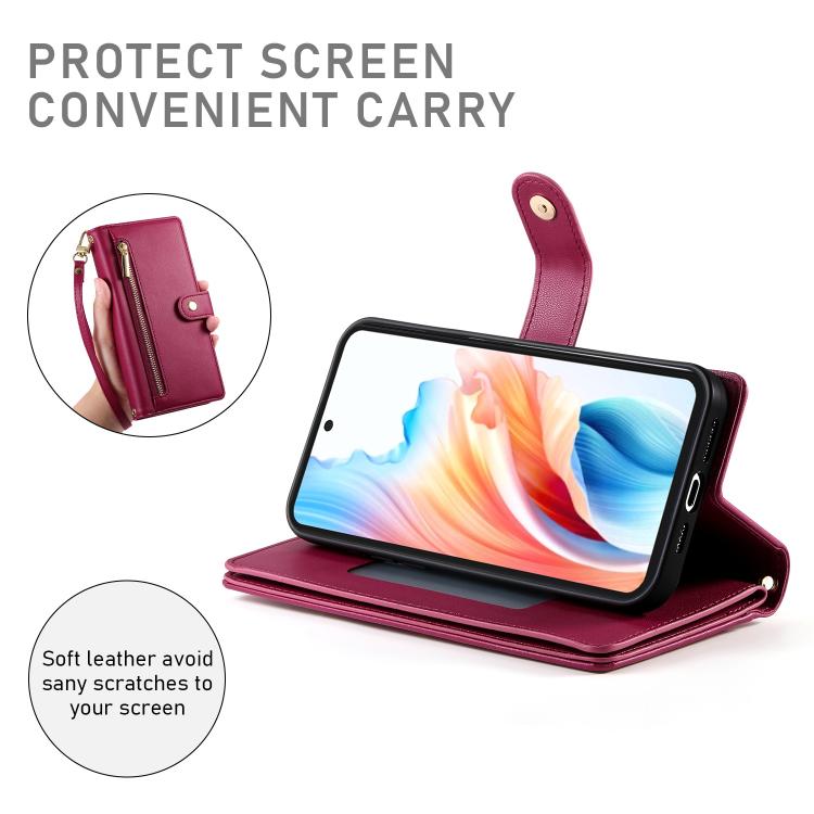 For Redmi K90 Pro Max / Poco F8 Ultra 5G Nine Card-slot Zipper Wallet Bag Leather Phone Case