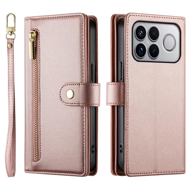 For Redmi K90 Pro Max / Poco F8 Ultra 5G Nine Card-slot Zipper Wallet Bag Leather Phone Case
