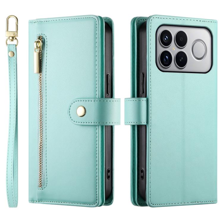 For Redmi K90 Pro Max / Poco F8 Ultra 5G Nine Card-slot Zipper Wallet Bag Leather Phone Case