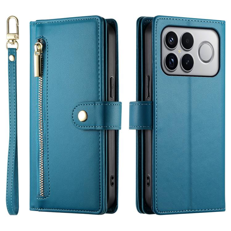 For Redmi K90 Pro Max / Poco F8 Ultra 5G Nine Card-slot Zipper Wallet Bag Leather Phone Case