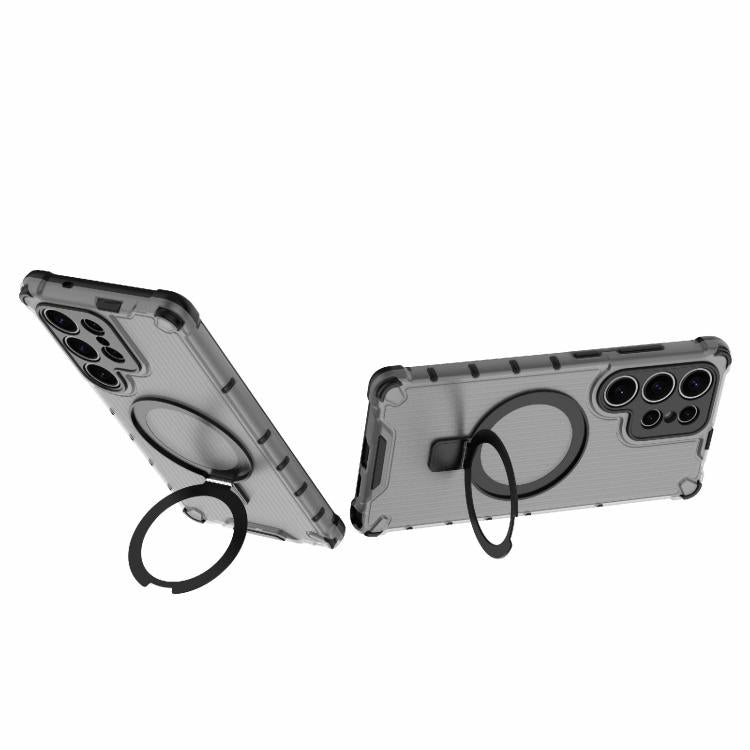 For Samsung Galaxy S25 Ultra 5G Grating 360 Degree Rotating Holder Shockproof Phone Case