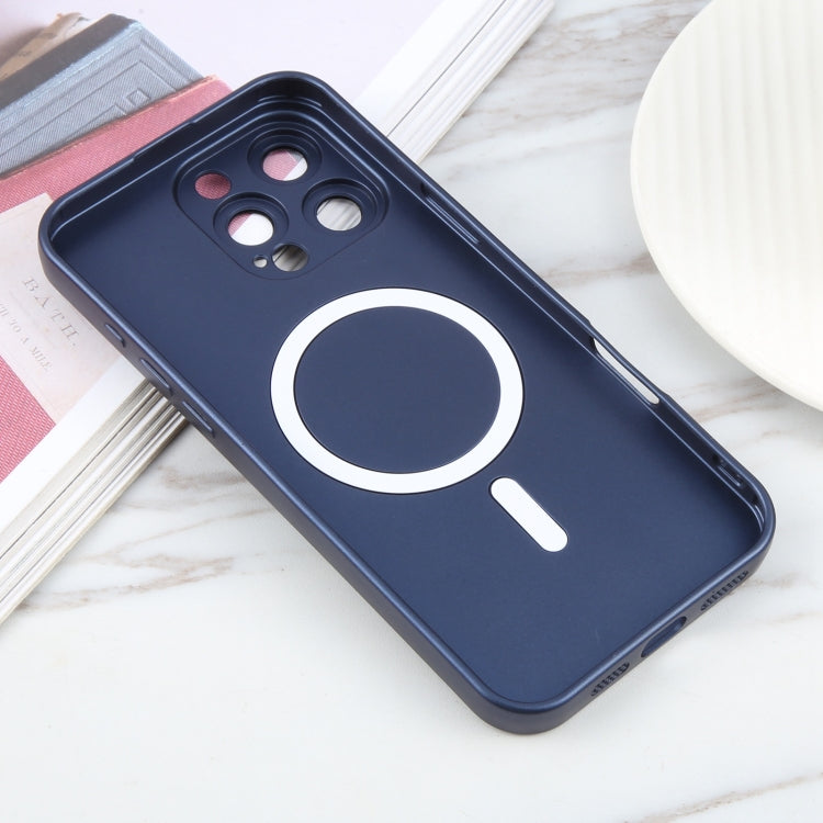 For iPhone 16 Pro Max Liquid TPU Silicone Solid Color MagSafe Phone Case