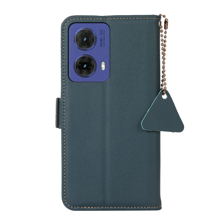 For Motorola Moto G85 Side-Magnetic TJ Genuine Leather RFID Phone Case