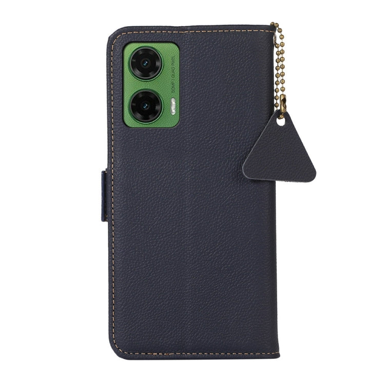 For Motorola Moto G35 Side-Magnetic TJ Genuine Leather RFID Phone Case