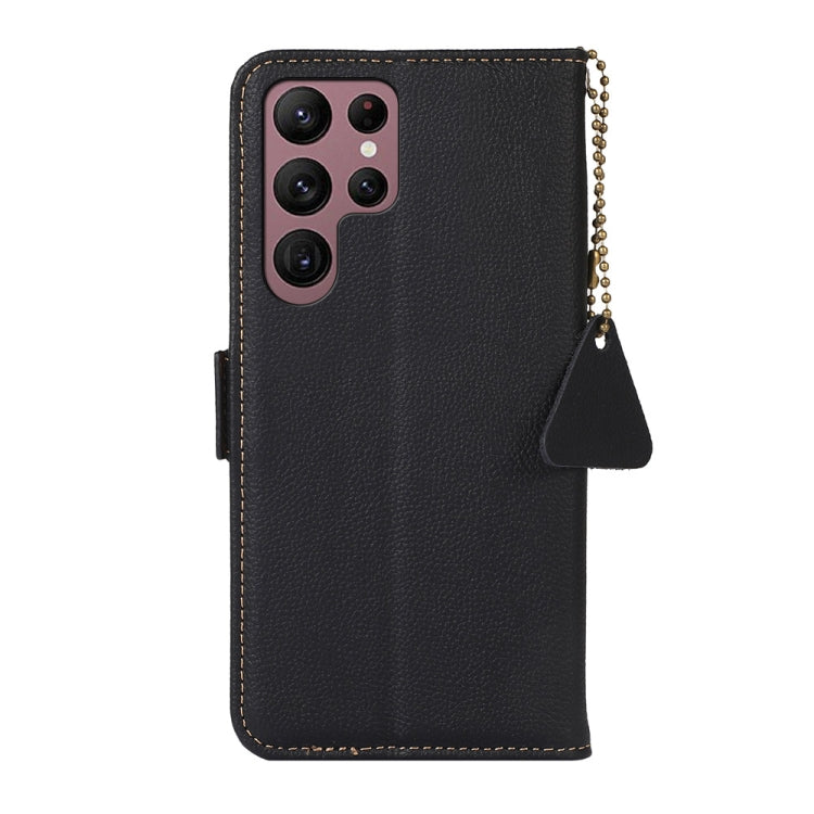 For Samsung Galaxy S25 Ultra 5G Side-Magnetic TJ Genuine Leather RFID Phone Case