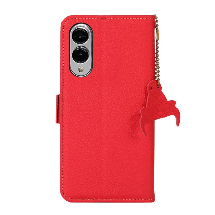 For Samsung Galaxy S25 Edge 5G Side-Magnetic TJ Genuine Leather RFID Phone Case