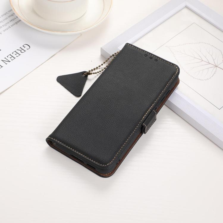 For Samsung Galaxy S25 FE 5G Side-Magnetic TJ Genuine Leather RFID Phone Case