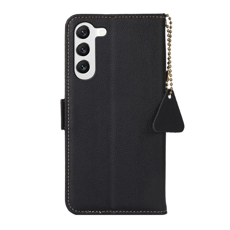 For Samsung Galaxy S25 FE 5G Side-Magnetic TJ Genuine Leather RFID Phone Case