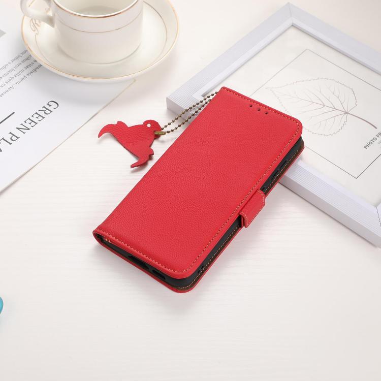 For Samsung Galaxy S25 FE 5G Side-Magnetic TJ Genuine Leather RFID Phone Case