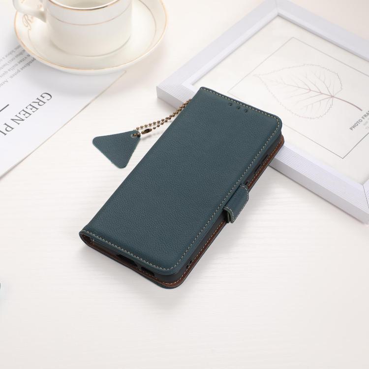 For Samsung Galaxy S25 FE 5G Side-Magnetic TJ Genuine Leather RFID Phone Case