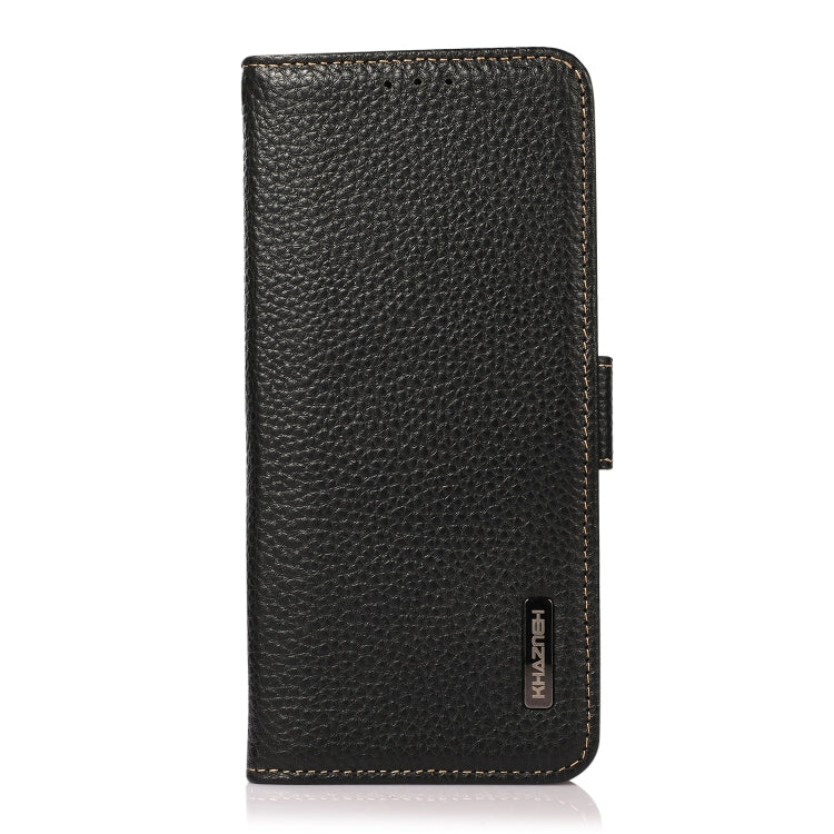 For Samsung Galaxy S25 Ultra 5G KHAZNEH Side-Magnetic Litchi Genuine Leather RFID Phone Case