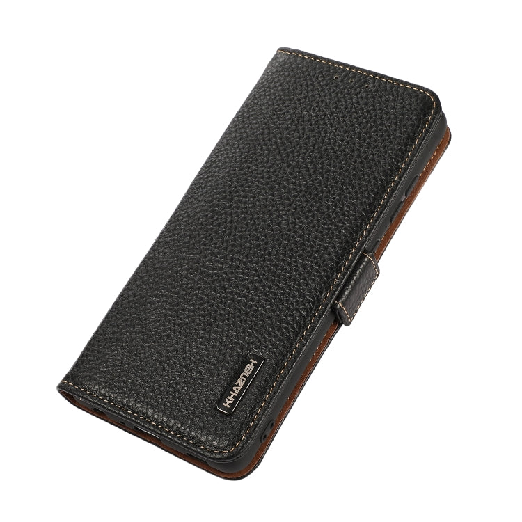 For Samsung Galaxy S25 Ultra 5G KHAZNEH Side-Magnetic Litchi Genuine Leather RFID Phone Case