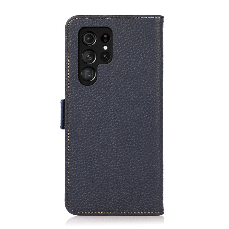 For Samsung Galaxy S25 Ultra 5G KHAZNEH Side-Magnetic Litchi Genuine Leather RFID Phone Case